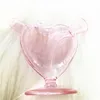 Protbale 3inches Smoking Accessories Pink Heart Joint Head Glass Water Bong Oils Hookahs Mini Smoking Pipe Bubbler 3 Inch Dabber