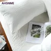 Bedding Sets Ahsnme 100 Cama de algodão linho super macio Super macho de capa de camas de cama Cool Summer White Duvet Cover Conjuntos de roupas de cama 220924