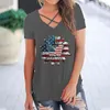 Débardeurs pour femmes 42b Camisole Jour de l'Indépendance Drapeau America Top Imprimé Sans Manches Col en V Gilet Femme Grand Coton Workout Femmes