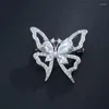 Körper Schmuck Diamant Schmetterling S925 Silber Broschen Für Frauen Böhmen Engagement Feine Weihnachten Luxus Blume Brosche Pins