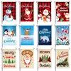 Dubbelsidig julbanner flaggor Snowman Santa Claus Pattern Festival Garden Flag Xmas Party Courtyard Decorated-FLAG T9I002098