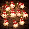 Juldekorationer 20LED SNOWMAN TREE LED Garland String Light Decoration for Home Ornaments Natal Year 220922