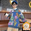 Pullover Boys Autumn Winter Sweater Letters Graffiti Printing Youth بالإضافة