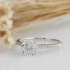 Cluster Rings CxsJeremy Solid 14K 585 White Gold 1ct 65mm Brilliant Engagement Ring for Women Wedding Band Anniversary Bridal Gift 220922