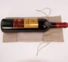 Emballage cadeau naturel Jute toile de jute bouteille de vin sac fenêtre Champagne emballage pour invité 14x30cm SN2745