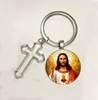Hot Keychain Girl The Sacred Heart of Jesus Wholesale Luxury Brand Sieraden Glass Cabochon Keyring Jewelry