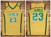 Maglia irlandese da basket #St Vincent Mary High School, tutte cucite, bianche, verdi, gialle, taglia S-XXL