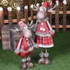 Christmas Decorations Big Size Dolls Retractable Santa Claus Snowman Elk Toys Xmas Figurines Gift for Kid Red Tree Ornament 220924