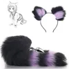 Jouets anaux 2 pièces bandeaux et queue d'oreilles de chat mignon avec godemichet anal en métal accessoires de Cosplay érotique adulte Sexy pour les Couples 220922