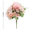 Decorative Flowers Wholesale Factory Price Nordic Rose Artificial Flower Living Room Decoration Mixed Bouquet Tea Table