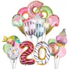 Donut-Eiscreme-Ballons-Set „Have a Sweet Day“-Folien-Donut-Zahlen-Helium-Ballon-Jubiläums-Geburtstags-Party-Dekoration