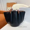 2022 Evening Bags Foldable Shell Tote Bags Women Folding Process Handbag Shoulder Leather Designer Brand Crossbody Female Bucket