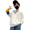 풀오버 어린이 소년 스웨트 셔츠 옷 패션 패치 워크 스트리트웨어 한국 십대 가을 가을 느슨한 긴 소매 탑 5 6 8 11 12 14years 220924