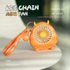 Elektrische fans mini schattige cartoon handheld fan sleutelhanger USB draagbare laad dynamische stuuten Draagbare kleine fan T220924