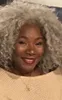 Mode beauté queue de cheval gris morceau de cheveux afro réel brésilien crépus bouclés femmes gris extension de cheveux postiche cordon clip en 120g