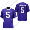 MITCH 2020 NEW NCAA TCU HORNED FROUGS JERSEYS 5 LADAINIAN TOMLINSON COLLEPLE COLLIGE JERSEY JERSEY PURPLEサイズアダルト