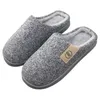 Pantoufles Classique Noir Gris Hiver Maison Chaud Hommes Fourrure Chambre Antidérapant Couples Plat Coton Chaussures Slipon Femmes Fourrure Diapositives 220926