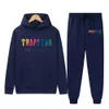 Męskie dresy jesieni marki marki Trapstar Tracksuit Hoodie Sports Sets moda Rainbow Plush Hafdery polar bluzy bluzy 220924