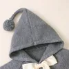 Winter Newborn Baby Girls Poncho Knitted Sweaters Coat Cute Lovely Toddler Kids Bowknot Jacket Outwear Cloak Autumn Clothes 20220926 E3