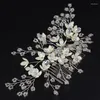 Kopfschmuck Mode Silber Blume Kristall Haarkamm Für Hochzeit Kopfschmuck Handgemachte Frauen Accessoires Schmuck Braut Kopfbedeckung Perlen Kopfschmuck