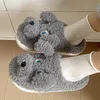 Pantofole YvvCvv Pantofole pelose per cani carini Donna Inverno Caldo peluche Memory Foam Diapositive Pelliccia soffice Pantofole per la casa Scarpe per animali da interno 220926