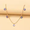 Blue Evil Eye Choker Pendant Halsband Guld Lucky Turkish Eyes Halsband CLAVICLE CHAME Fashion Jewellry For Women Girls