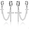 Punk Croix Gland Boucles D'oreilles Femmes Clip Intégré Boucle D'oreille Christian Gothique Hip Hop Bijoux Chaîne En Métal Boucle D'oreille Boucle D'oreille Hommes GC