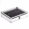 Watch Boxes 12 Grid Slots Box Display Jewelry Storage Square Aluminium Suede Case Container Organizer Caja De