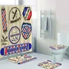 Shower Curtains Vintage Barber Shop Curtain Set for Bathroom Decor Toilet Bathtub Accessories Bath Mats Rugs Carpets 220926