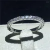 Klusterringar fina smycken kvinnor matchar bröllopsband SOILD 925 Sterling Silver Ring Sona 5A Zircon Stone Engagement for Gift