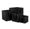 Gift Wrap 100pcs/lot Fruit Flowers Bonsai Packaging Paper Bag With Handle Square Bottom Kraft Black/Brown 4 Size SN681