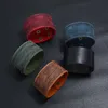 Ancient Old Wrap Leather Bangle Cuff Wide Button Adjustable Bracelet Wristand for Men Women Fashion Jewelry