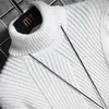 Herentruien Winterheren Casual Turtleneck pullover lange mouw gestreepte Koreaanse stijl mode warm gebreide 220923