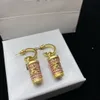Ice cream Colored Diamonds pendants Necklace Stud Earring sets women's Brass 18K gold plated Medusa Head ladies Designer Jewelry MS12 --01