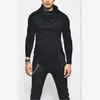 Men's Hoodies Sweatshirts 5XL Unbalance Hem Pocket Long Sleeve For Men Clothing Autumn Turtleneck Top Hoodie 220924