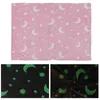 Blankets Kids Blanket Fluffy Plush Moon Stars Pattern Luminous For Birthdays Holidays Gift