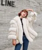 Dames s fur faux winter jas real natuurlijke nerts plice gestreepte jas vrouwen dik warme bovenkleding streetwear los luxe 220926