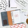 Mini PU Leather A6 Binder Budget Planner Notebook Cash Envelope Organizer System With Clear Zipper Pockets Expense Sheets