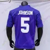 Mitch 2020 New NCAA East Carolina Pirates ECU-Trikots 5 Chris Johnson College-Football-Trikot Lila Größe Jugend Erwachsener