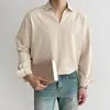 Men's Casual Shirts Summer Blouse Men Loose Shirt Turndown Collar Long Sleeve Camping