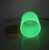 Magazzino degli Stati Uniti 10 once Sublimazione Blanks Candela di vetro Vaso Glow in the Dark Boccali di birra in vetro per fare candele Contenitori di candele con coperchi di bambù Halloween