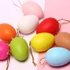 Other Festive Party Supplies 12pcs 6 4 cm Plastic Easter Eggs Home Hanging Pendant Decoration Children Painted DIY Crafts Painting 220922