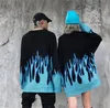メンズセーターニットブルーフレームセーター優しい日本の太い秋と冬のプリント男性女性ヒップホップルーズカップル衣装220924