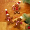 Décorations de Noël 3 Pcs Noël Fuzzy Gingerbread Man Poupée Arbre de Noël Pendentifs Année Enfants Cadeau Ornements Suspendus Décorations De Noël pour La Maison 220926
