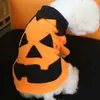 Roupas de animais de estima￧￣o Halloween Carnival Funny Pumpkin Dog Cat Roupas de inverno Casaco de inverno Roupa para roupas pequenas rre14497