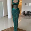 Hunter Green Sweetheart Evening Dresses Sleeveless Sequins Mermaid Prom Dress Custom Made Floor Length Formal Party Gown