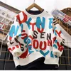 Pullover Boys Sweatshirt Spring Autumn Kids Long Sleeve T Shirt Children Letter Print Tops Girls O neck 4 6 7 8 10 11 12 14 Year 220924