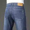 Men's Jeans Casual Blue Straight Stretch Slim Cotton Comfortable Mid Waist Male Classic Business Denim Trousers 220923