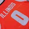 Mitch 2020 Nowy NCAA College Illinois Fighting Illini Jerseys 0 Basketball Jersey Orange