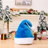 Chapeau de Père Noël pour Adultes Chapeau de Noël Traditionnel Bleu et Blanc en Peluche pour le Nouvel An Fête de Vacances XBJK2209